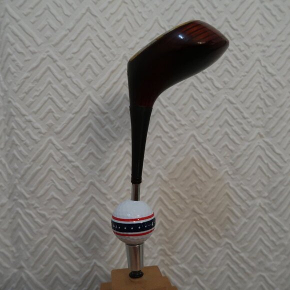 First Flight Eagle Wood Driver Beer Tap Handle w/Nitro 4 Patriotic Golf Ball - Picture 5 of 7